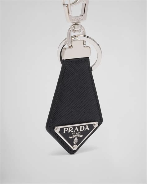 leather keychain prada|real real Prada keychain.